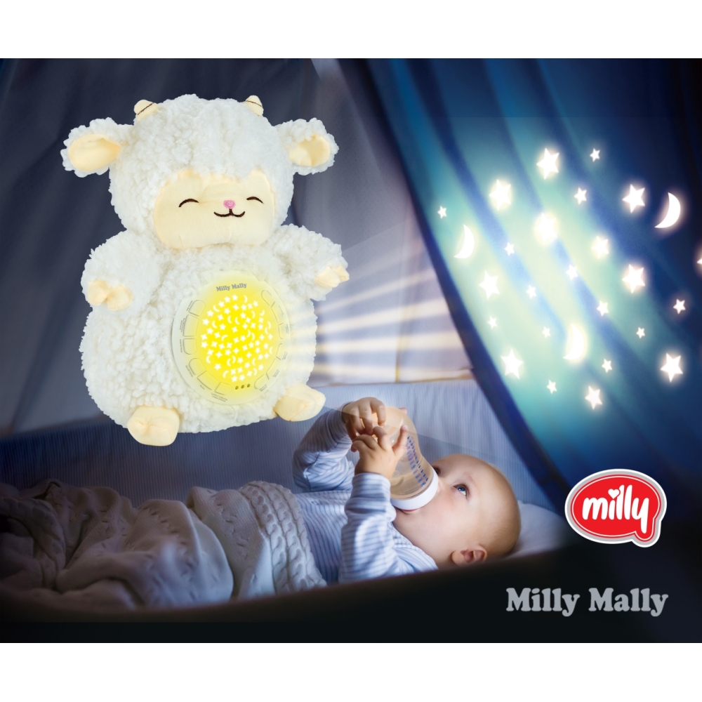 Pliušinis žaislas su Milly Sheep projektoriumi-Miegui, Žaislai, Migdukai ir karuselės, Kūdikiams, Miego žaislai-e-vaikas