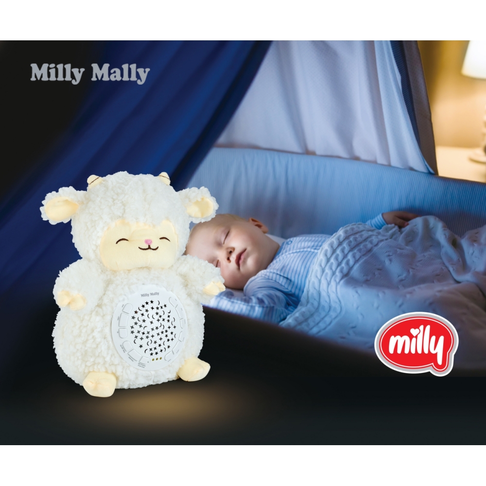 Pliušinis žaislas su Milly Sheep projektoriumi-Miegui, Žaislai, Migdukai ir karuselės, Kūdikiams, Miego žaislai-e-vaikas