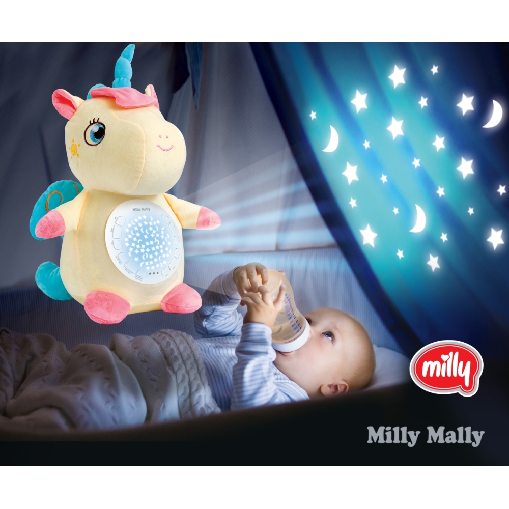 Pliušinis žaislas su projektoriumi Milly vienaragis-Miegui, Žaislai, Migdukai ir karuselės, Kūdikiams, Miego žaislai-e-vaikas