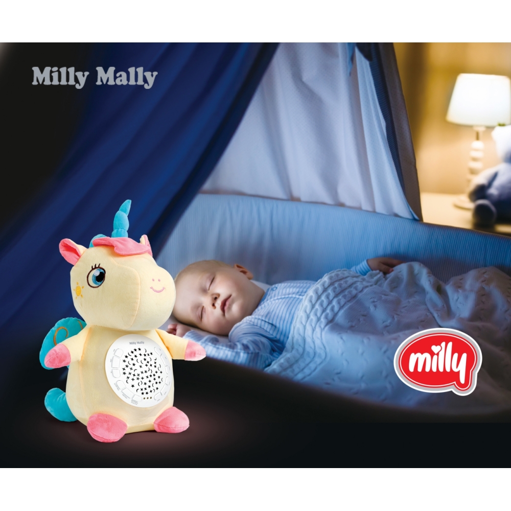 Pliušinis žaislas su projektoriumi Milly vienaragis-Miegui, Žaislai, Migdukai ir karuselės, Kūdikiams, Miego žaislai-e-vaikas