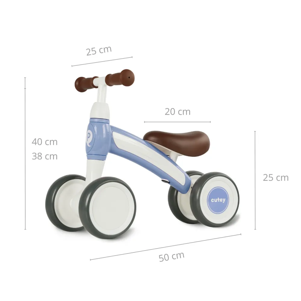 "Qplay" transporto priemonė "Cutey" Retro mėlyna-Judėjimui, Balansiniai dviratukai-e-vaikas