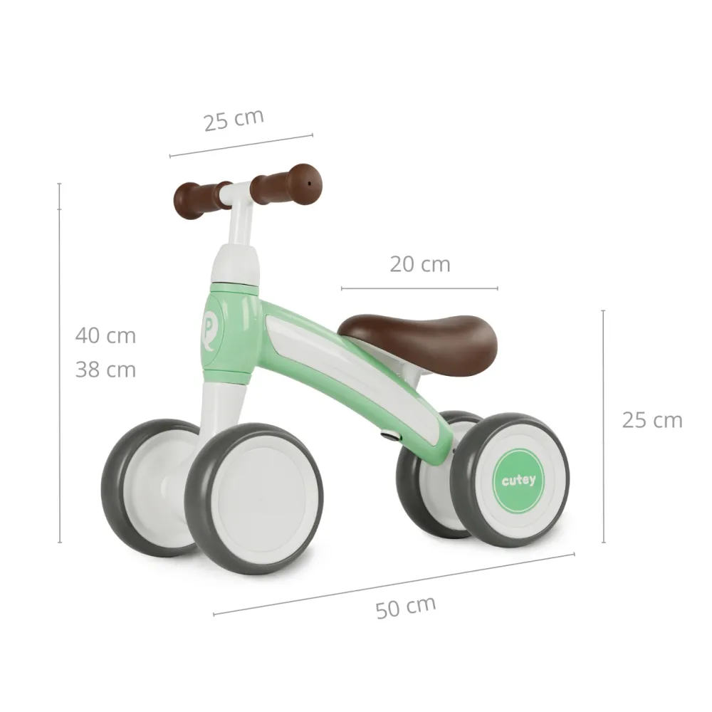 "Qplay" transporto priemonė "Cutey" Retro žalia-Judėjimui, Balansiniai dviratukai-e-vaikas
