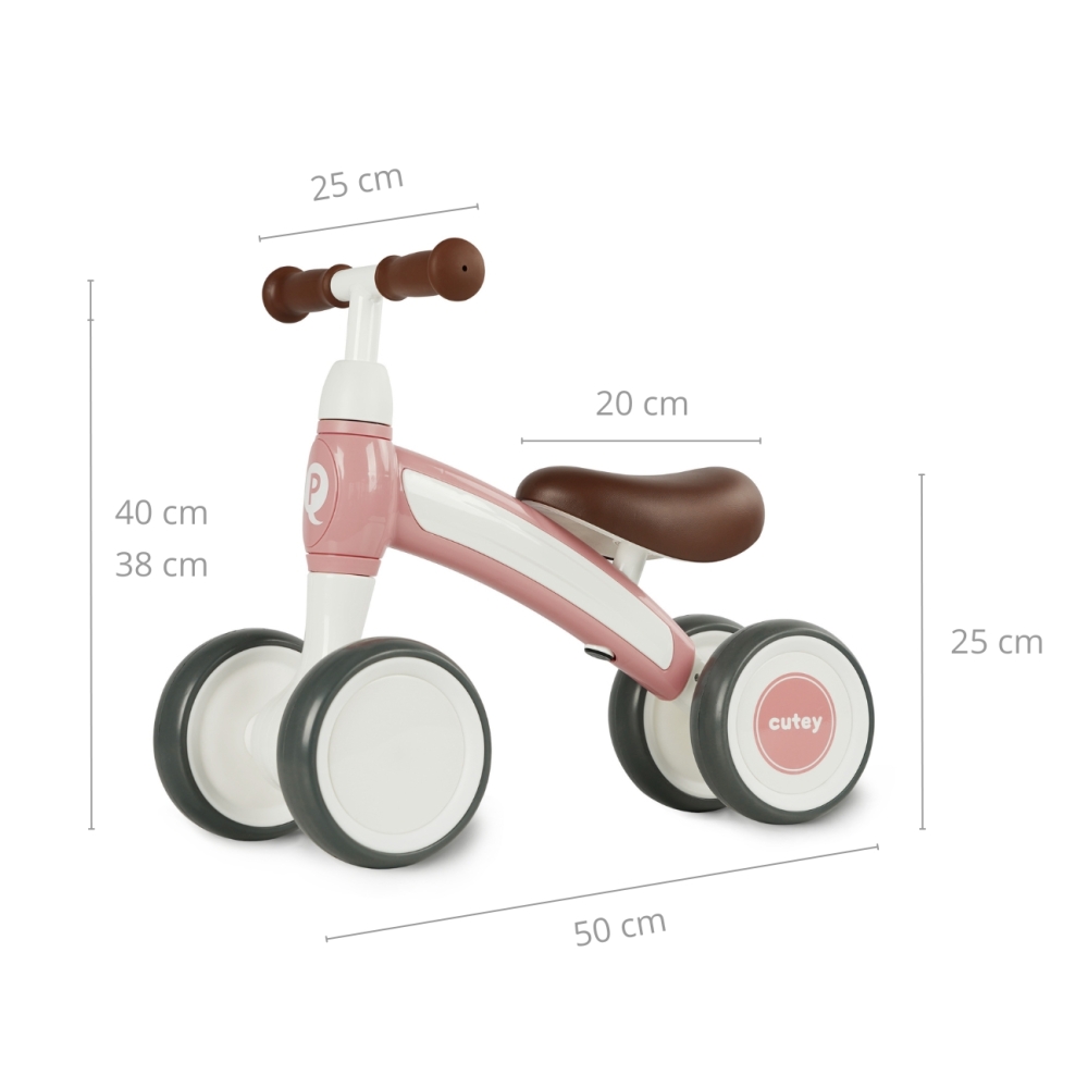"Qplay" transporto priemonė "Cutey" retro rožinės spalvos-Judėjimui, Balansiniai dviratukai-e-vaikas