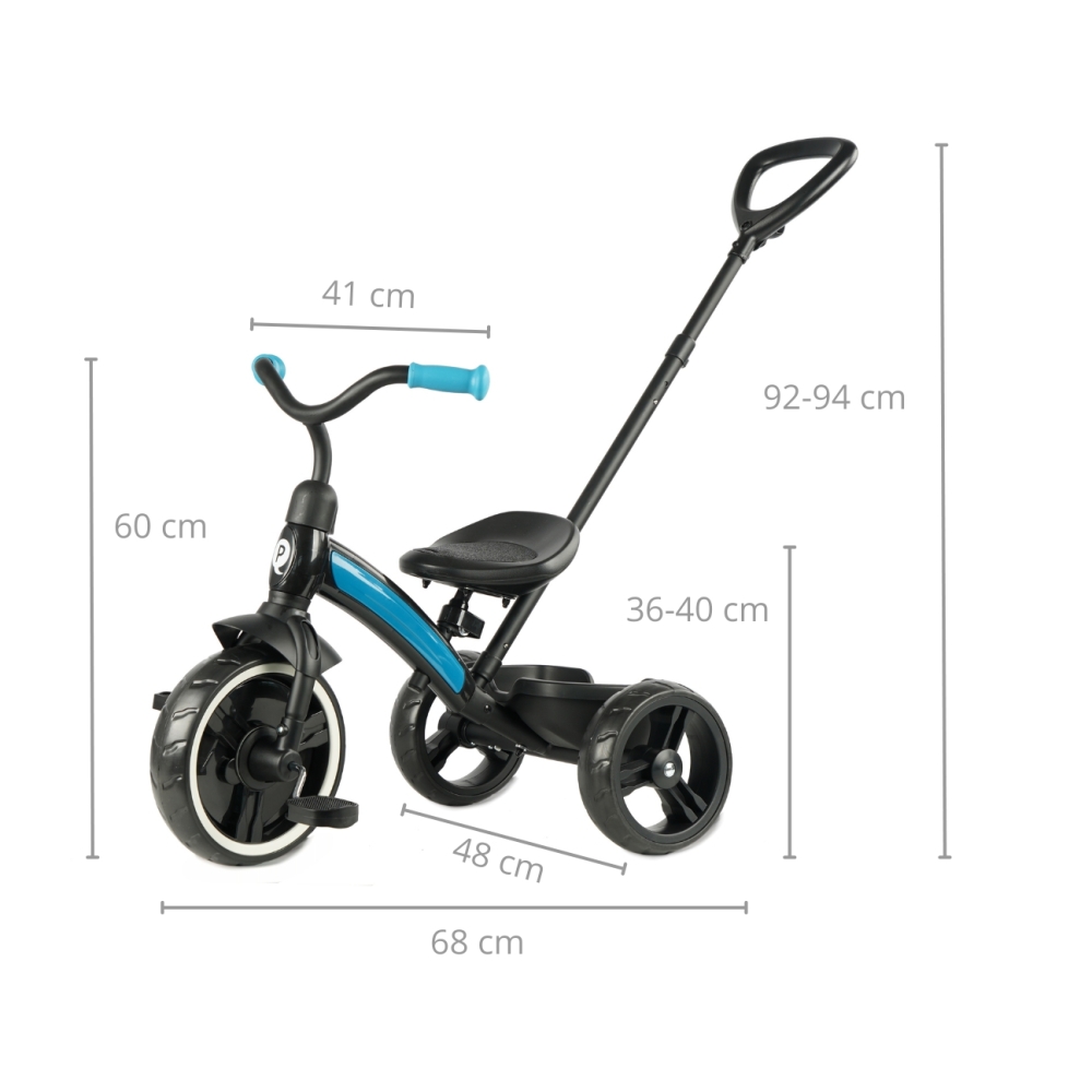 Triratis Qplay Elite Plus New, mėlynas-Judėjimui, Triratukai vaikams-e-vaikas