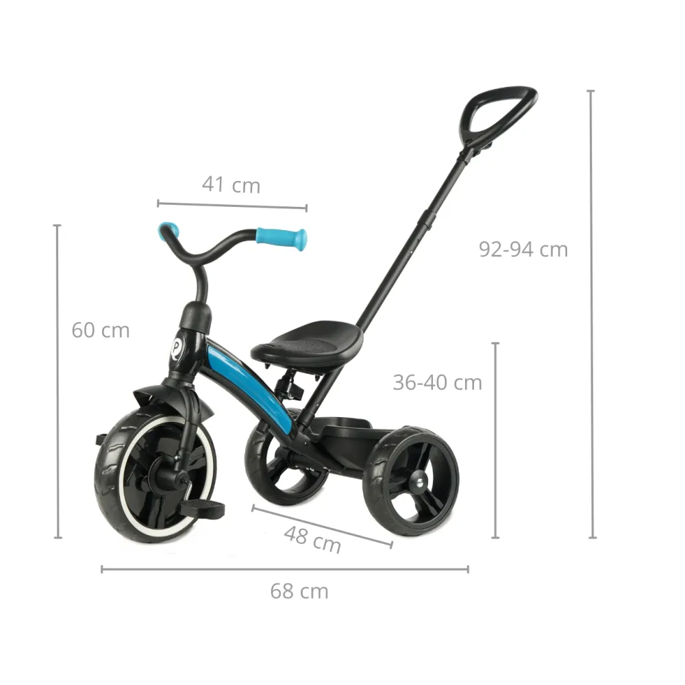 Triratis Qplay Elite Plus New, mėlynas-Judėjimui, Triratukai vaikams-e-vaikas