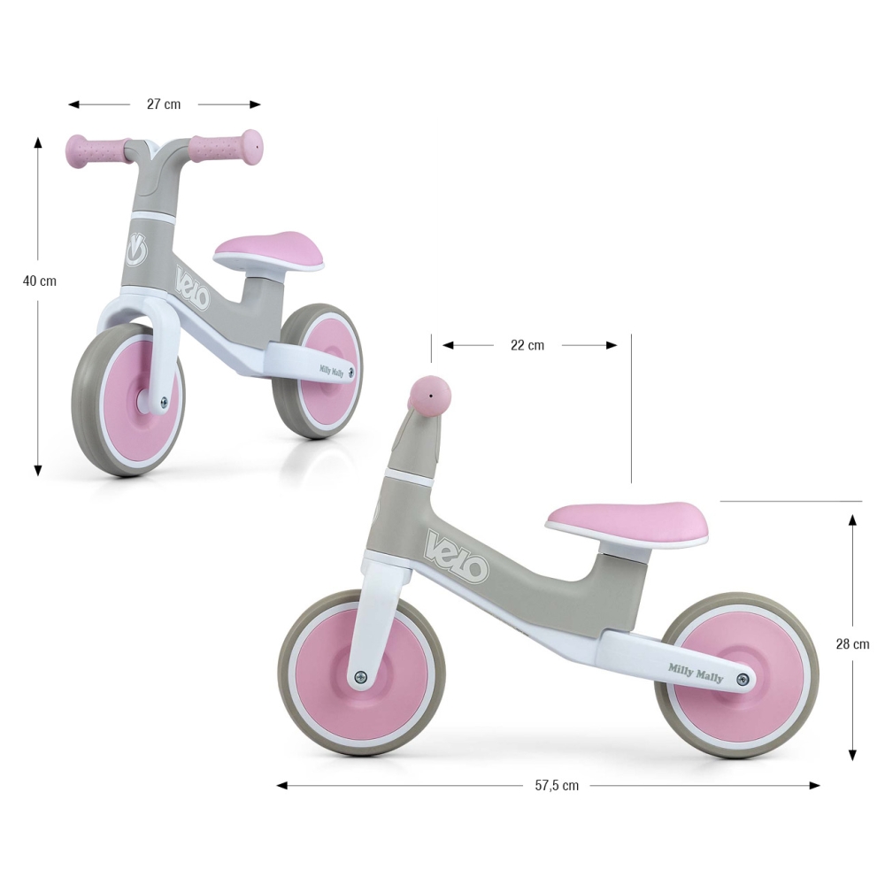 Balansinis dviratis Velo, Pink-Judėjimui, Balansiniai dviratukai-e-vaikas