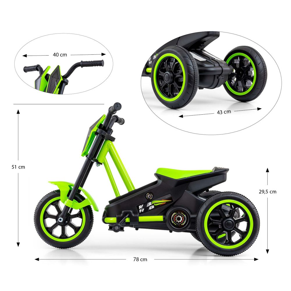 Gokart na pedały Rider Green
