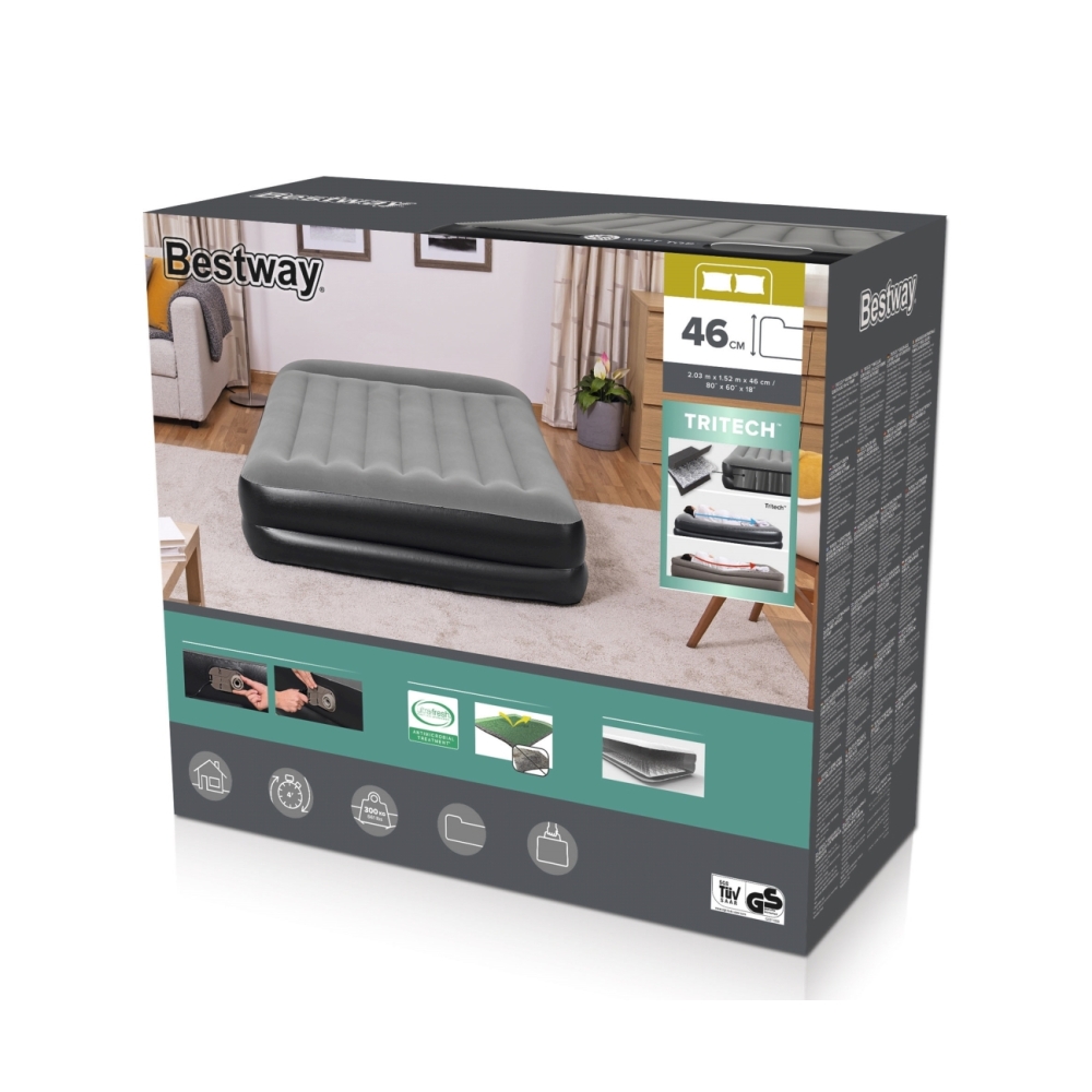 Pripučiamas čiužinys 203 x 152 x 46 cm Bestway 67403-Namai, laisvalaikis, turizmas, Pripučiami čiužiniai ir baldai-e-vaikas
