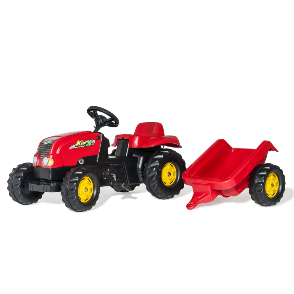 Rolly Toys 012121 Rolly Kid Tractor su priekaba Red Rolly Toys-Judėjimui, Minami traktoriai ir jų priedai-e-vaikas