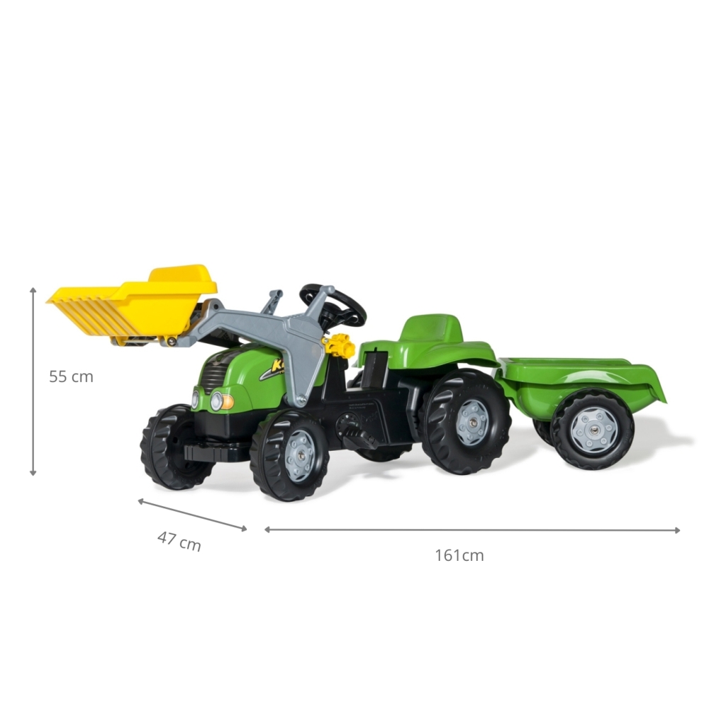 Rolly Toys rollyKid-X Traktor na pedały z Łyżką i Przyczepą