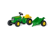 Rolly Toys 012190 Rolly Kid John Deere traktorius su priekaba Rolly Toys-Judėjimui, Minami traktoriai ir jų priedai-e-vaikas