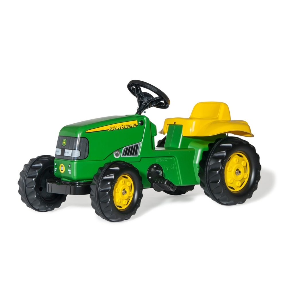 Rolly Toys 012190 Rolly Kid John Deere traktorius su priekaba Rolly Toys-Judėjimui, Minami traktoriai ir jų priedai-e-vaikas