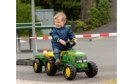 Rolly Toys 012190 Rolly Kid John Deere traktorius su priekaba Rolly Toys-Judėjimui, Minami traktoriai ir jų priedai-e-vaikas
