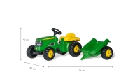Rolly Toys 012190 Rolly Kid John Deere traktorius su priekaba Rolly Toys-Judėjimui, Minami traktoriai ir jų priedai-e-vaikas
