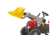 Rolly Toys 811397 Rolly Junior RT traktorius su priekaba ir kaušu Red Rolly žaislai