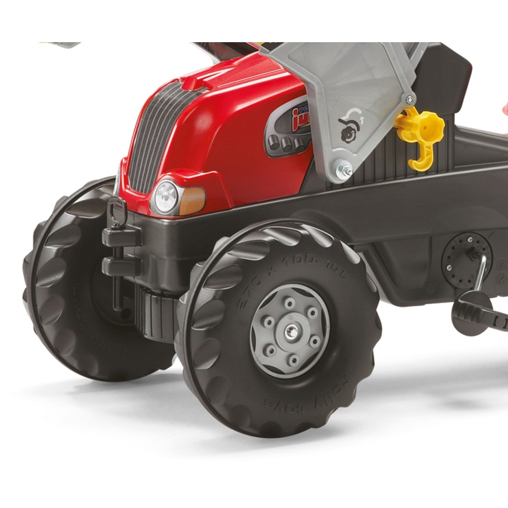 Rolly Toys 811397 Rolly Junior RT traktorius su priekaba ir kaušu Red Rolly žaislai