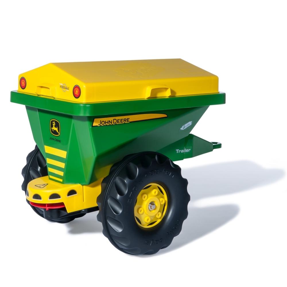 Priekaba ir smėlio barstytuvas Rolly Toys 2-in-1 John Deere-Judėjimui, Minami traktoriai ir jų priedai-e-vaikas