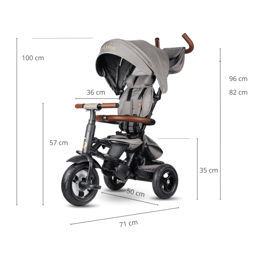 Triratis Qplay Rito Deluxe Rubber, žalias-Judėjimui, Triratukai vaikams-e-vaikas