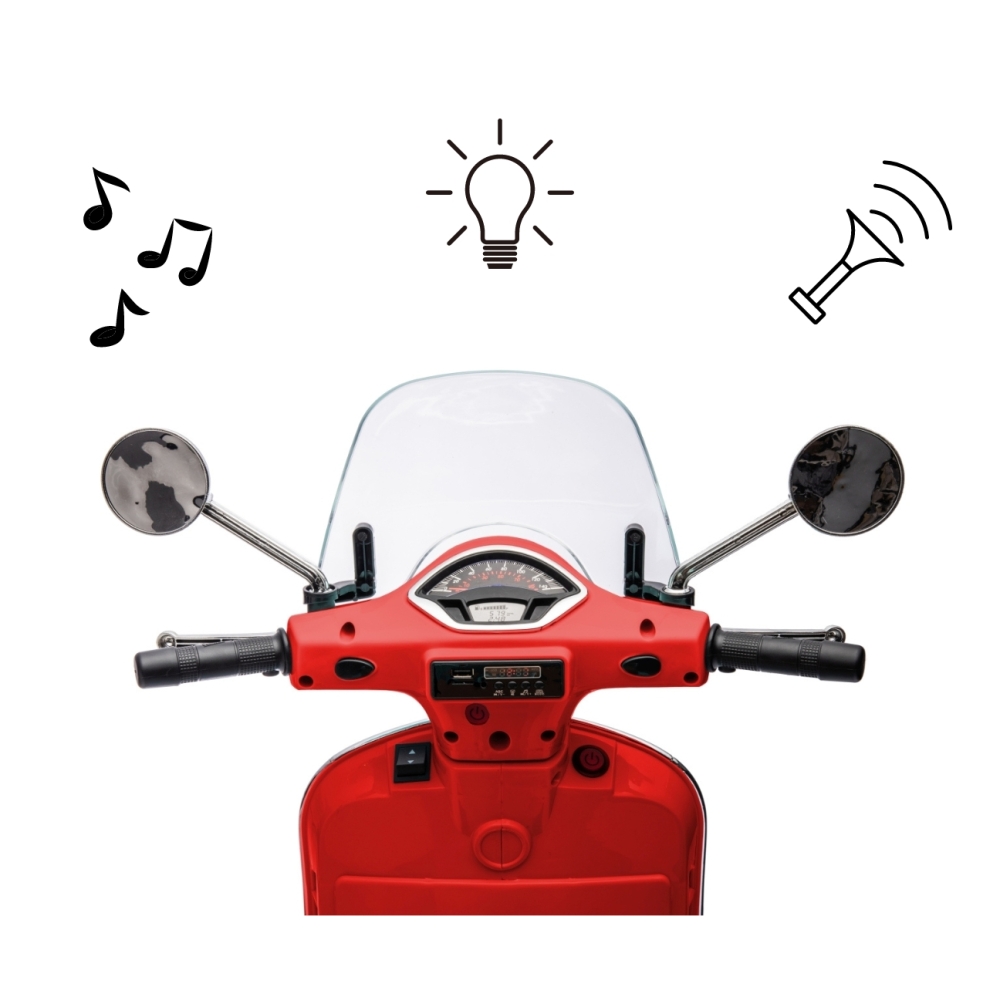 Elektrinis motoroleris Vespa GTS Super, Red-Elektromobiliai vaikams, Motociklai-e-vaikas