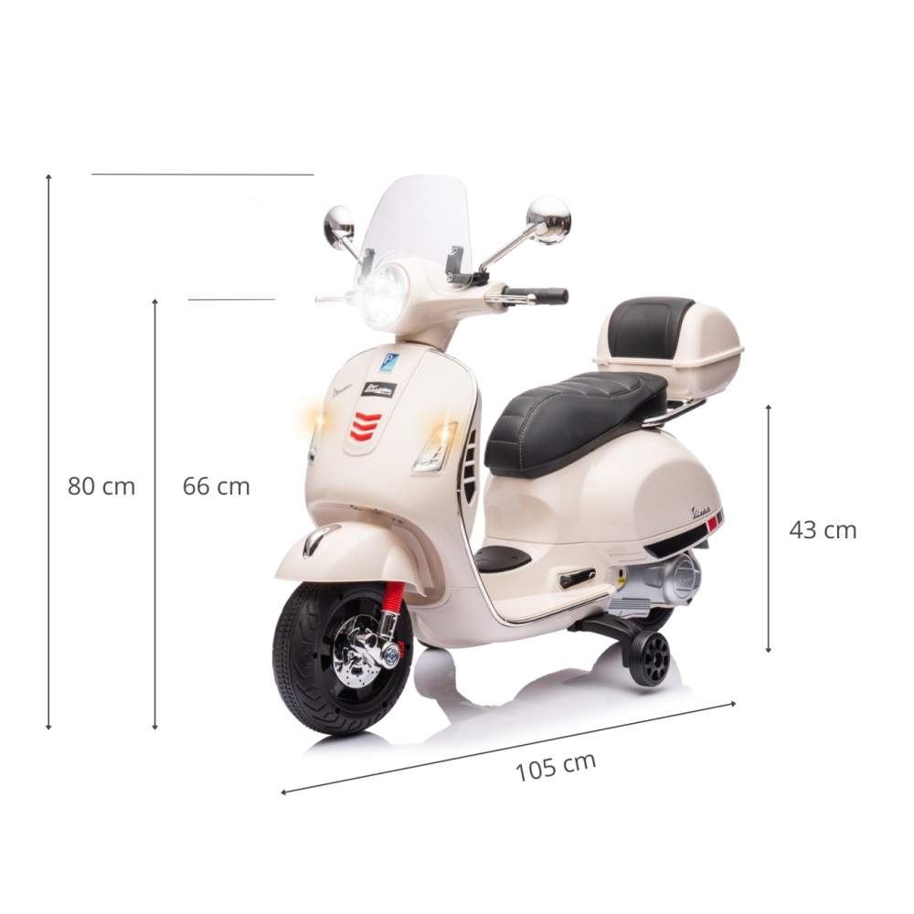 Elektrinis motoroleris Vespa GTS Super, White-Elektromobiliai vaikams, Motociklai-e-vaikas