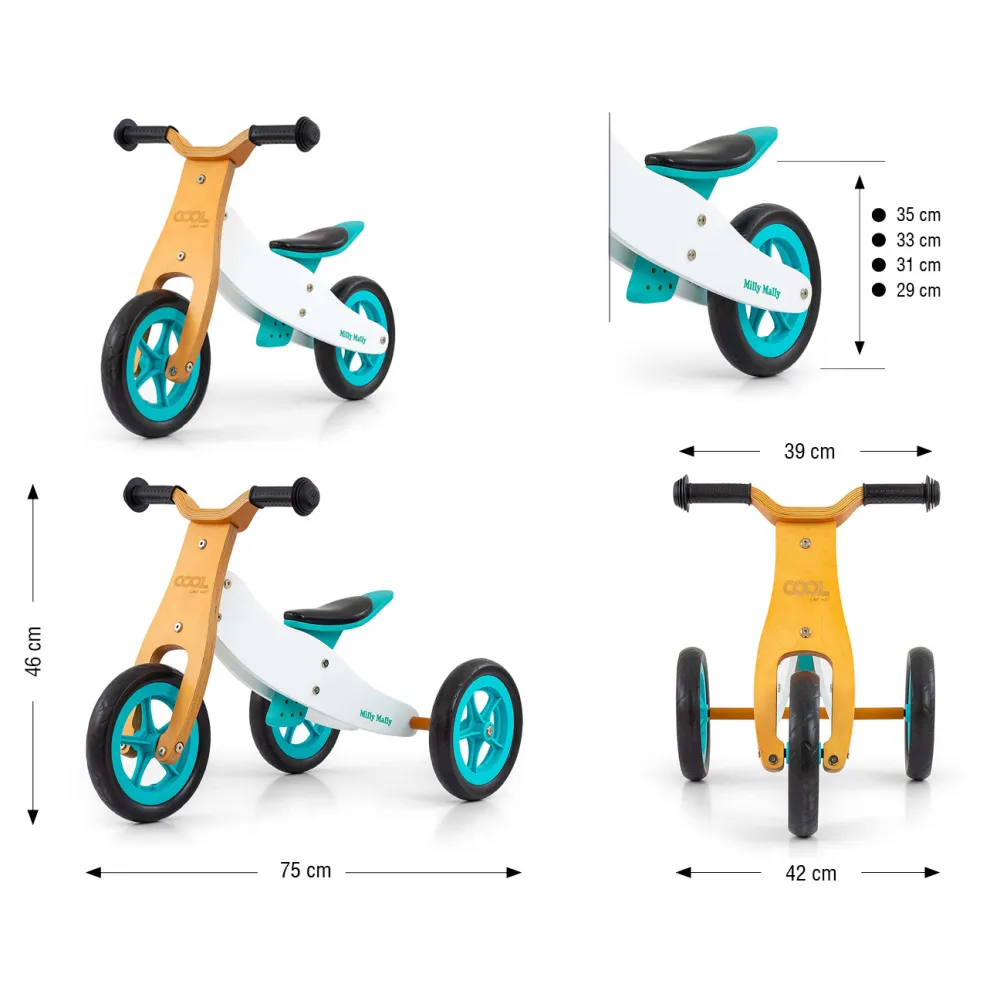"2-in-1" transporto priemonė Cool Classic Mint-Judėjimui, Balansiniai dviratukai-e-vaikas