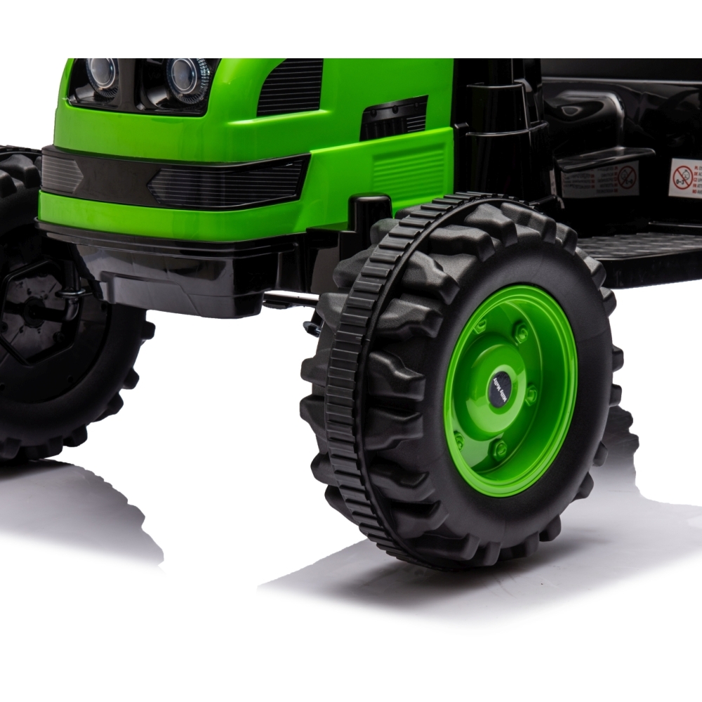 Elektrinis traktorius su priekaba Farmer, Green-Elektromobiliai vaikams, Traktoriai-e-vaikas