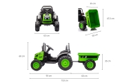 Pojazd na akumulator Traktor z przyczepą Farmer Green