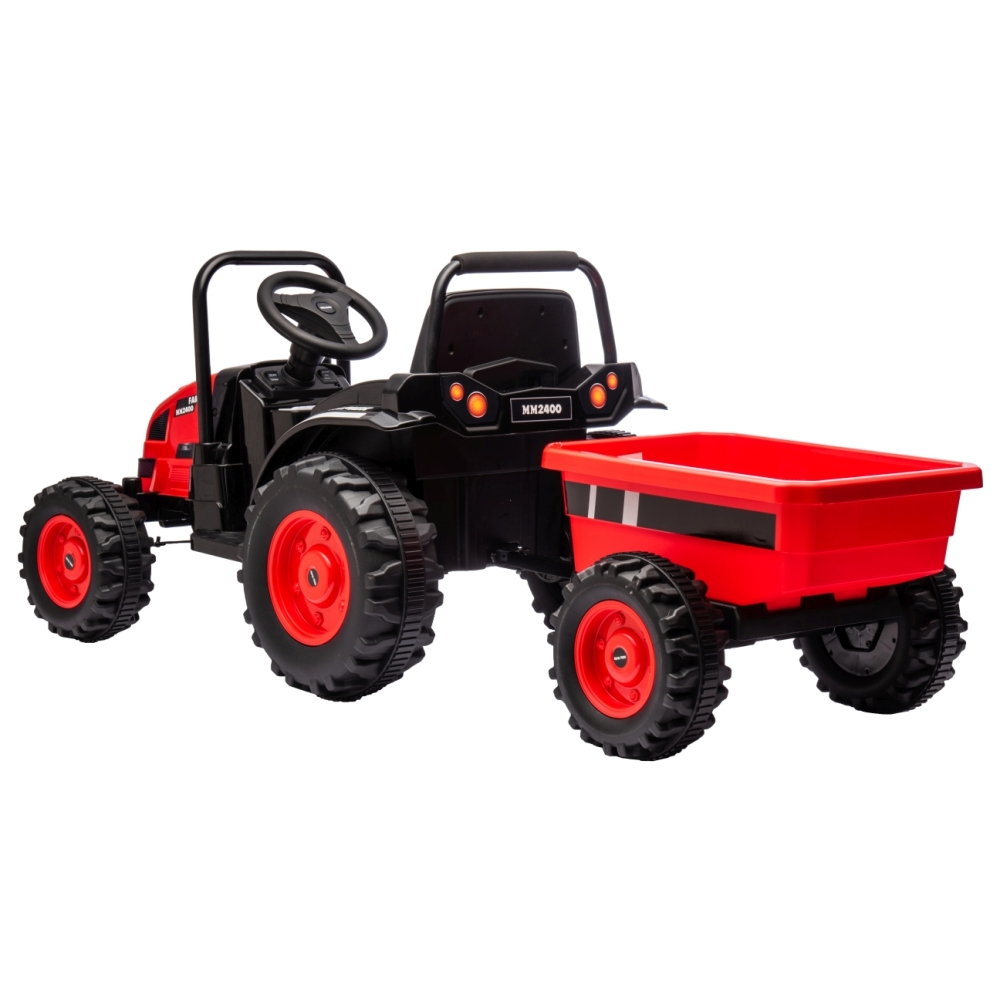 Pojazd na akumulator Traktor z przyczepą Farmer Red