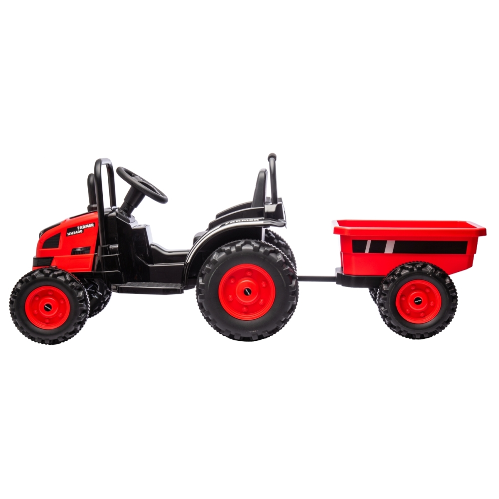 Pojazd na akumulator Traktor z przyczepą Farmer Red