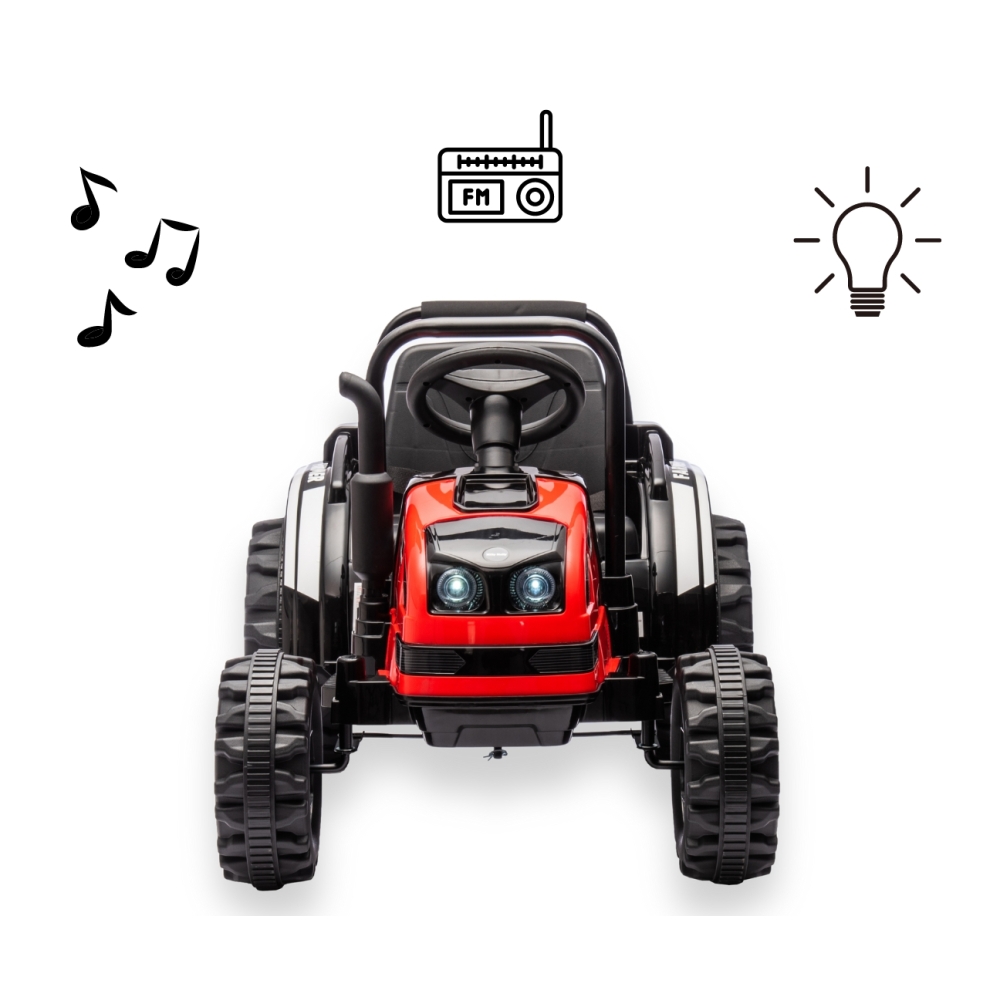 Pojazd na akumulator Traktor z przyczepą Farmer Red