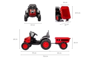 Pojazd na akumulator Traktor z przyczepą Farmer Red