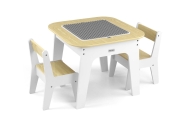 Zestaw mebli Olaf Blocks - Stolik i dwa krzesełka White