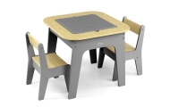 Zestaw mebli Olaf Blocks - Stolik i dwa krzesełka Dark Grey
