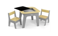 Zestaw mebli Olaf Blocks - Stolik i dwa krzesełka Dark Grey