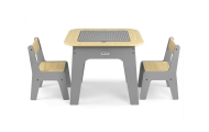 Zestaw mebli Olaf Blocks - Stolik i dwa krzesełka Dark Grey