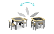 Zestaw mebli Olaf Blocks - Stolik i dwa krzesełka Dark Grey