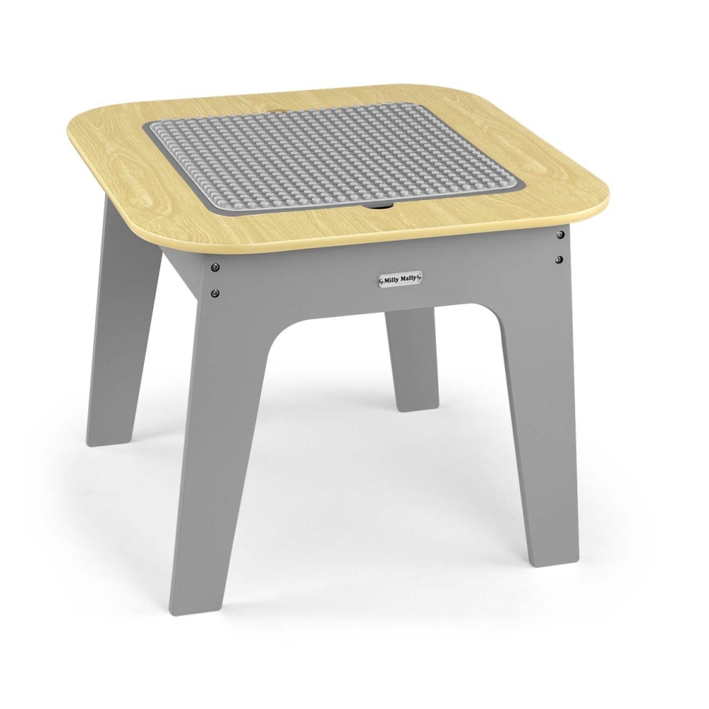 Zestaw mebli Olaf Blocks - Stolik i dwa krzesełka Dark Grey
