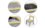 Zestaw mebli Olaf Blocks - Stolik i dwa krzesełka Dark Grey