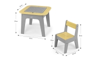 Zestaw mebli Olaf Blocks - Stolik i dwa krzesełka Dark Grey