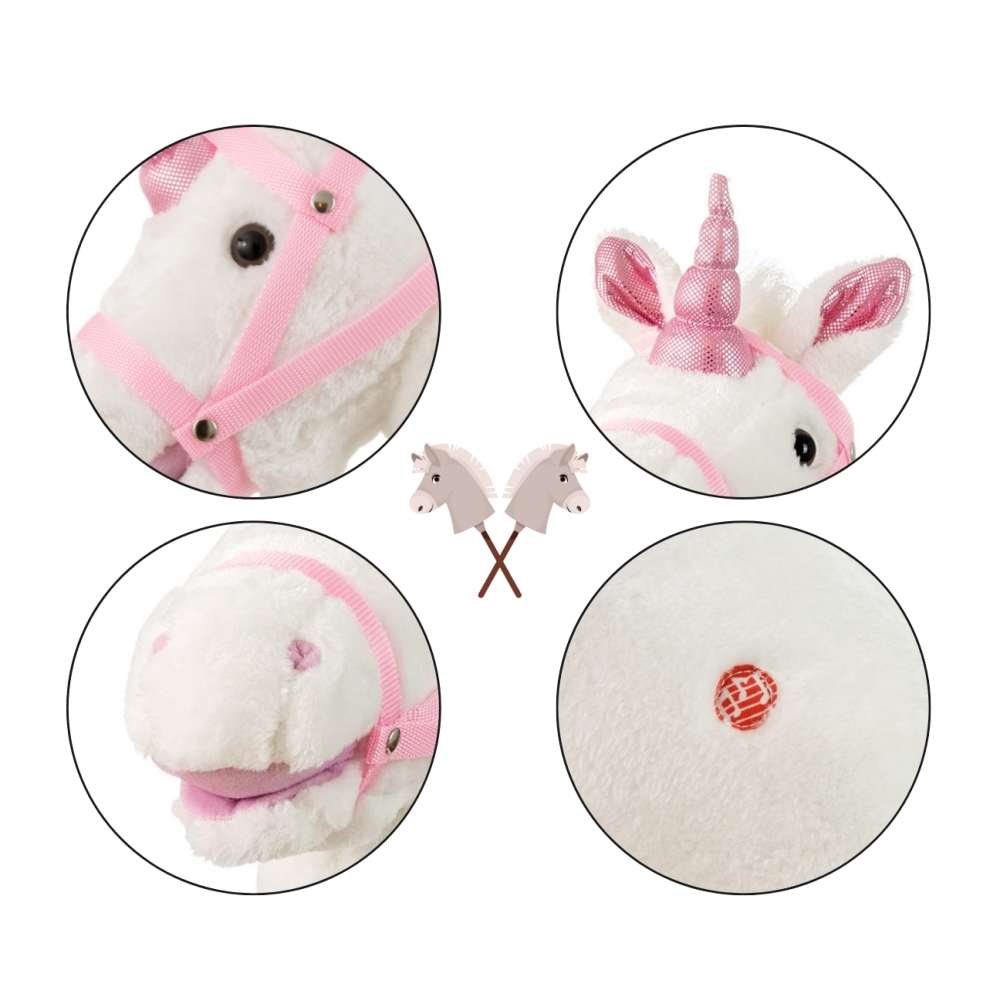 Žaislinis arklys ant pagalio Milly Mally Hobby, White