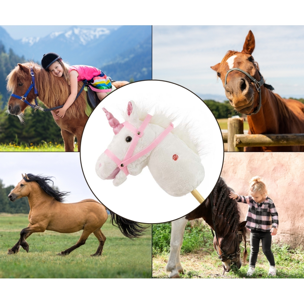 Žaislinis arklys ant pagalio Milly Mally Hobby, White