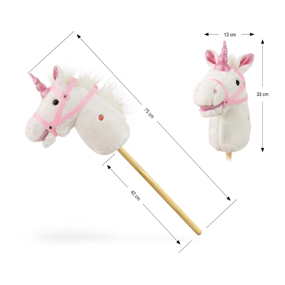 Žaislinis arklys ant pagalio Milly Mally Hobby, White
