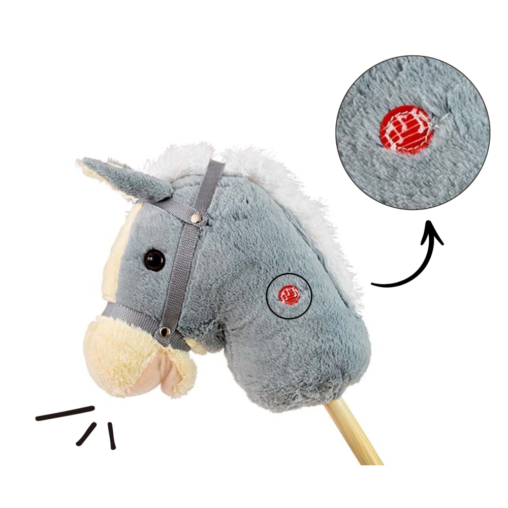 Žaislinis arklys ant pagalio Milly Mally Hobby, Grey