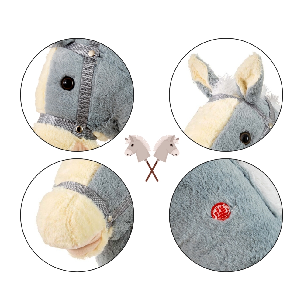 Žaislinis arklys ant pagalio Milly Mally Hobby, Grey