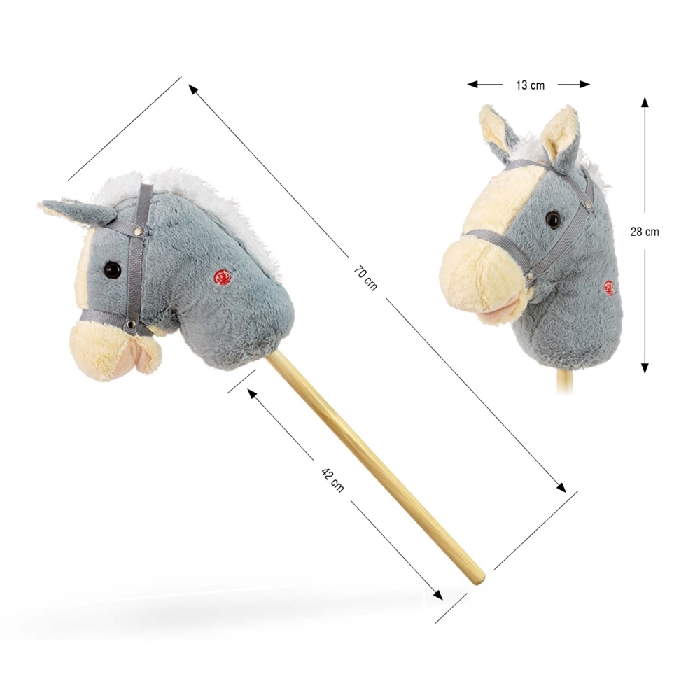 Žaislinis arklys ant pagalio Milly Mally Hobby, Grey