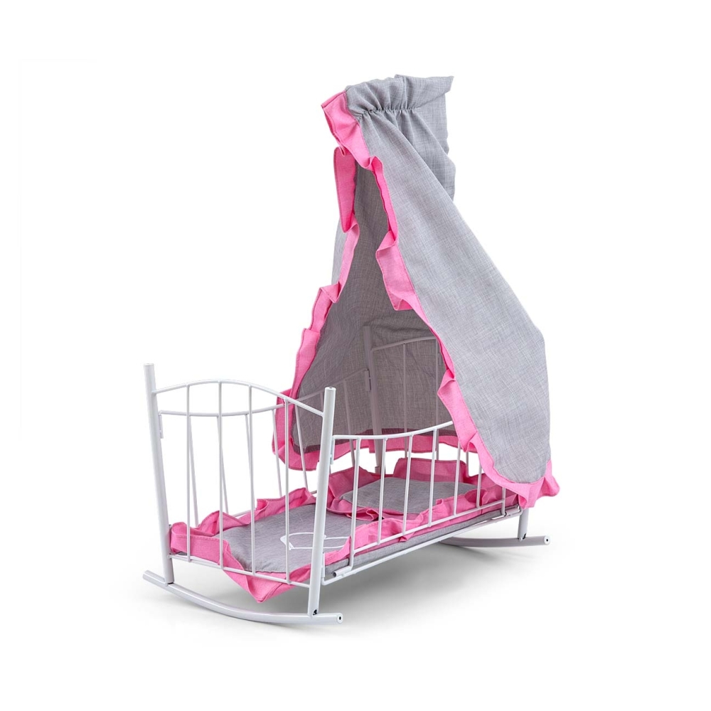 Lily lėlės lova ir lopšys su baldakimu Prestige Pink