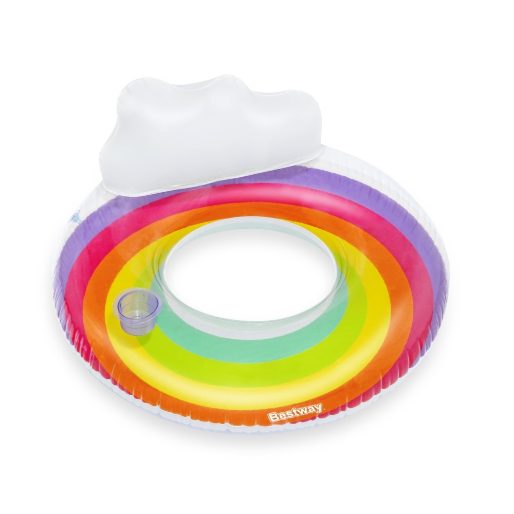 "Bestway" pripučiamas plaukimo ratas 107 cm Rainbow 43647