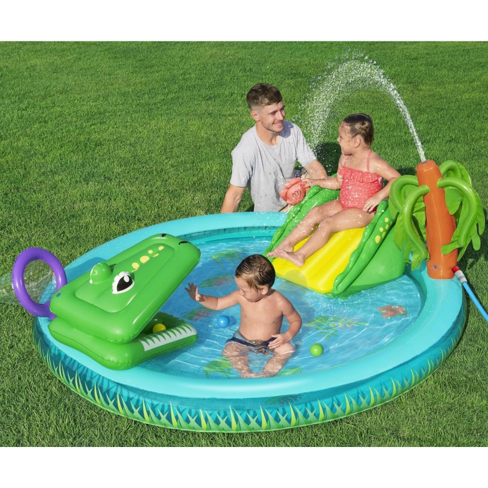 Pripučiama krokodilo žaidimų aikštelė 224 x 181 x 72 cm Bestway 53166-Žaislai, Lauko žaislai, Baseinai, Pripučiami baseinai-e-va