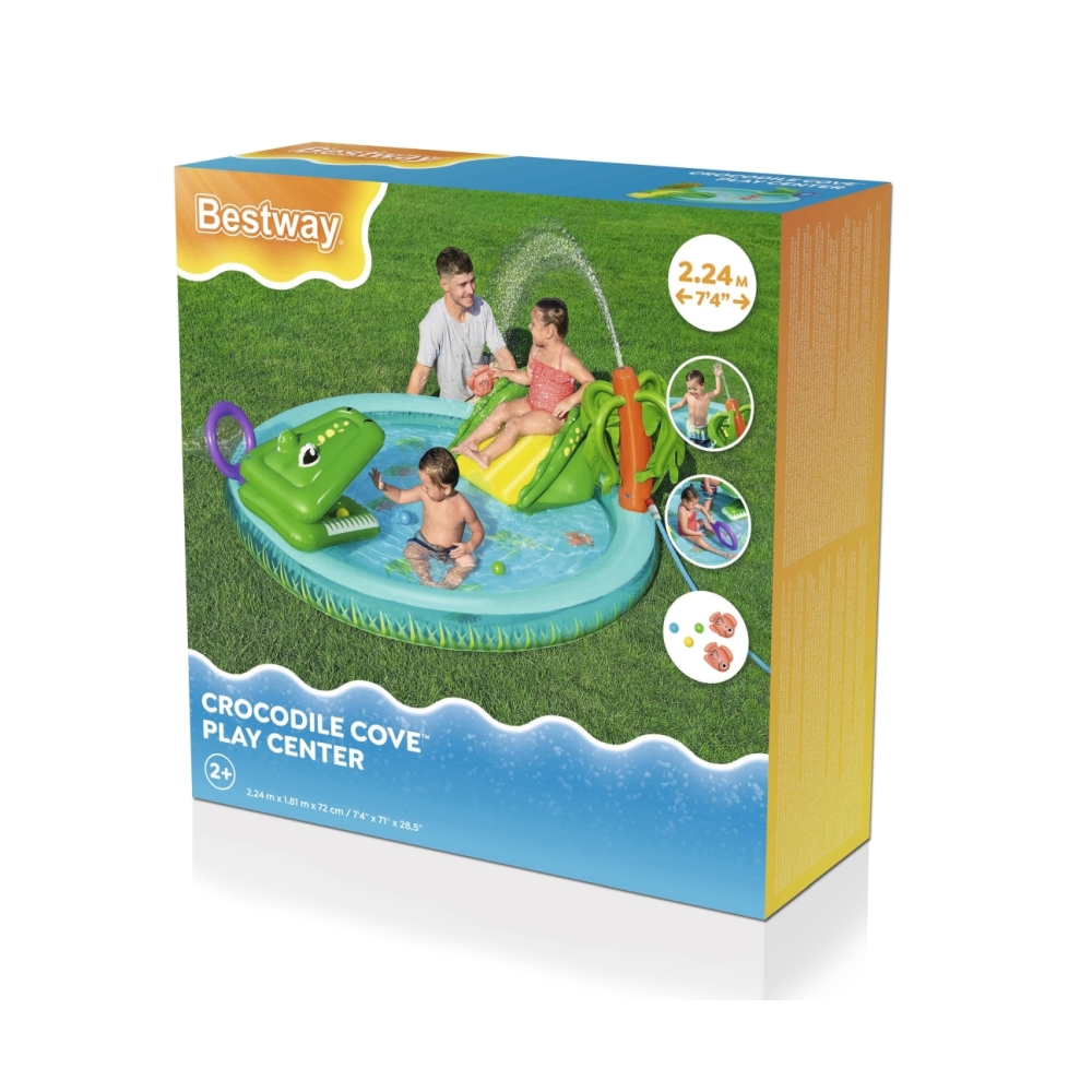 Pripučiama krokodilo žaidimų aikštelė 224 x 181 x 72 cm Bestway 53166-Žaislai, Lauko žaislai, Baseinai, Pripučiami baseinai-e-va