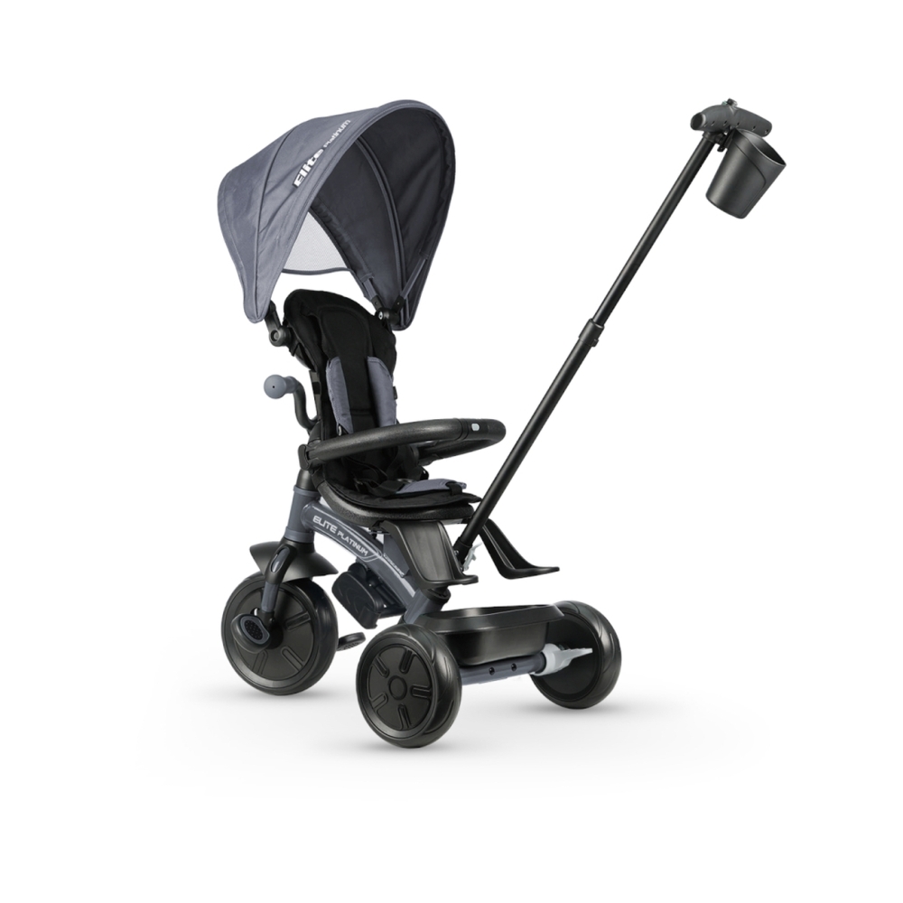 Triratis Qplay Elite Platinum, Grey-Judėjimui, Triratukai vaikams-e-vaikas
